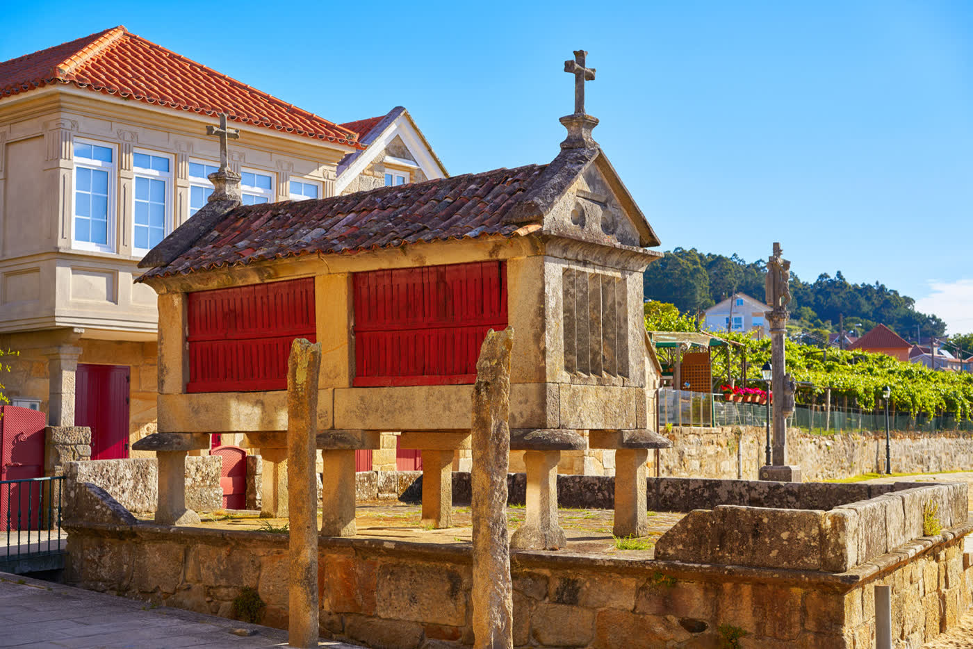 A traditional stone hórreo granary