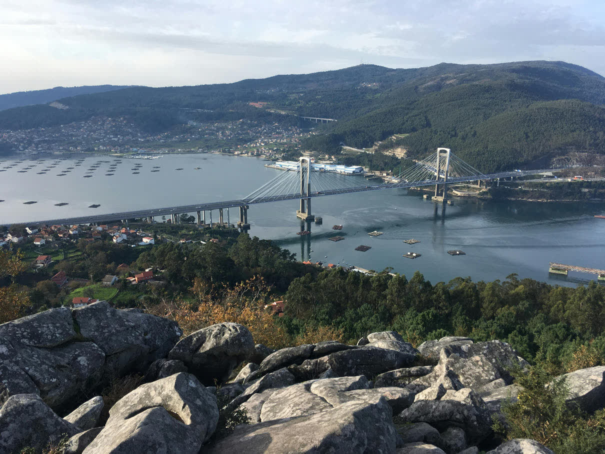 A ría in Galicia seen from the rocks above